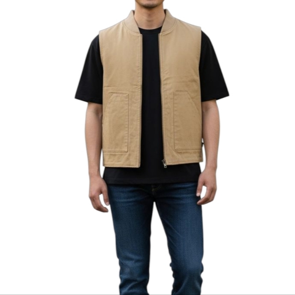 Lira Creative Society Utility Work Vest In Tan Men's Size Medium NWT